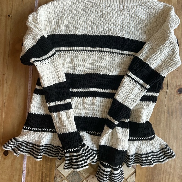 English Factory Black and White Striped Knit Sweater - Size M, Brand New - Picture 2 of 6